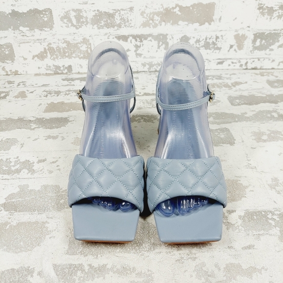 NEW Open Edit Austyn Quilted Summer Buckle Ankle Strap Sandal F570 - Picture 3 of 14